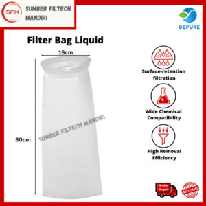 depure gaf filter bag saringan polyester (7" x 32")