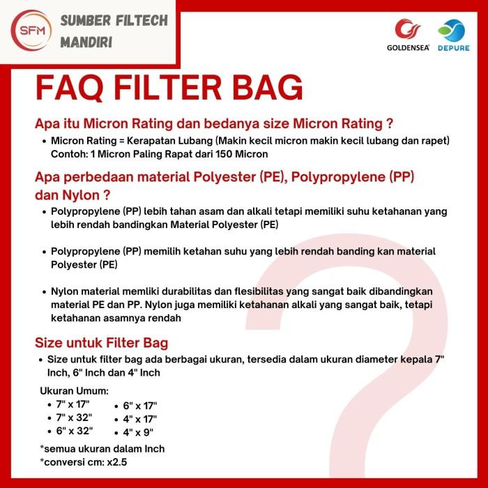 filter bag polyester (4"x9") 1, 5,10, 25, 50, 100,150 micron / minyak filter bag polyester (4"x9") 1, 5,10, 25, 50, 100,150 micron / minyak